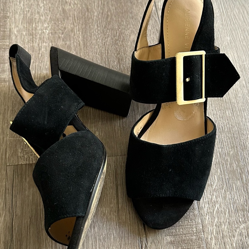 Adrienne Vittadini Black Suede Women's Heels